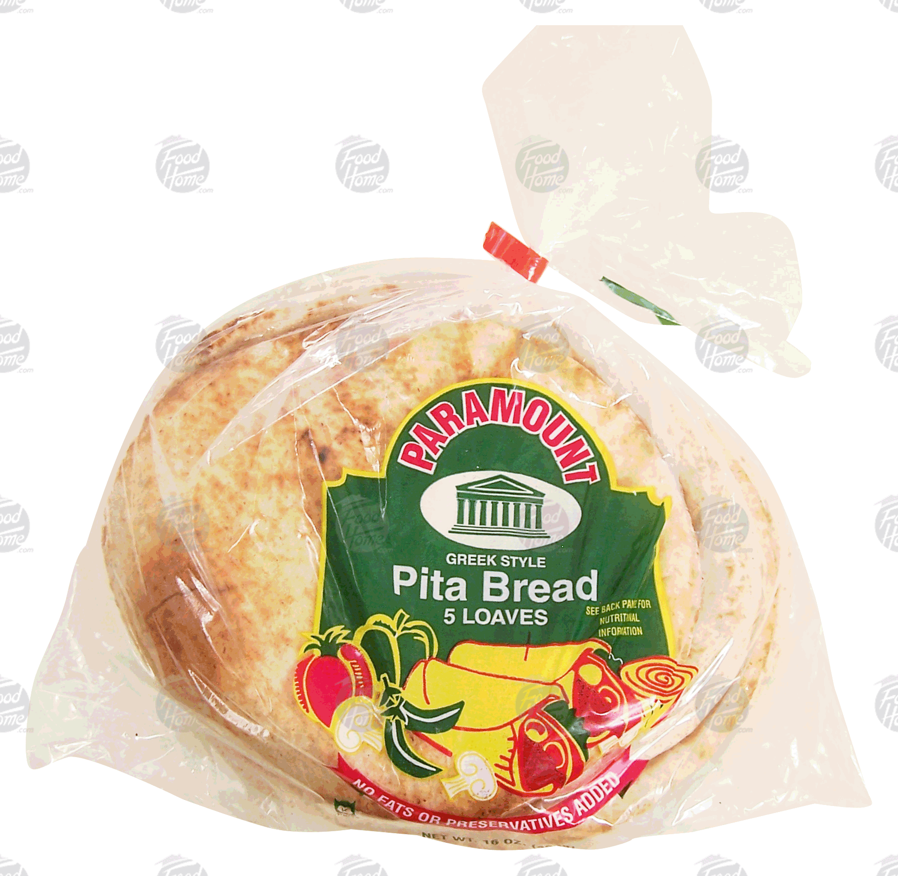 Paramount  greek style pita bread, 5 loaves Full-Size Picture